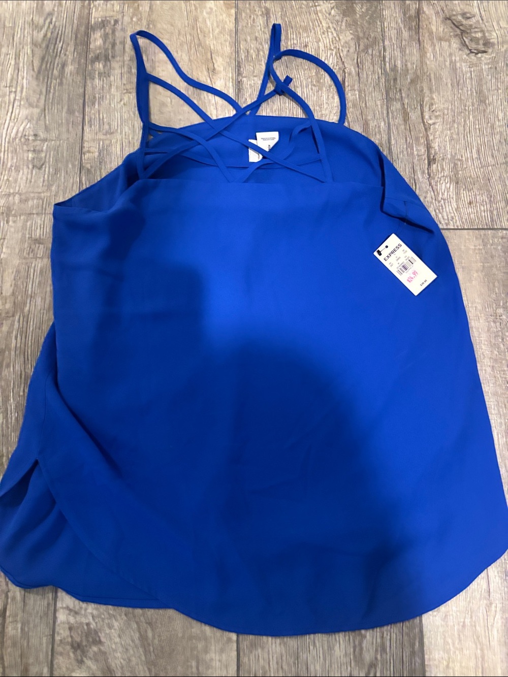 Express Blue Strappy Tank Top size M